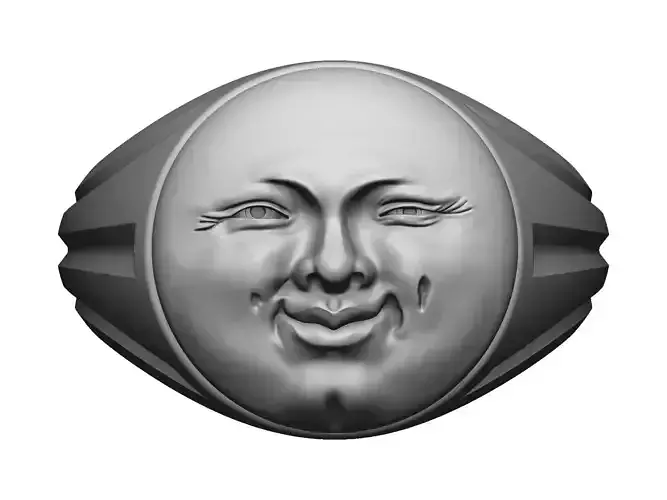 Sun face ring 3D print model