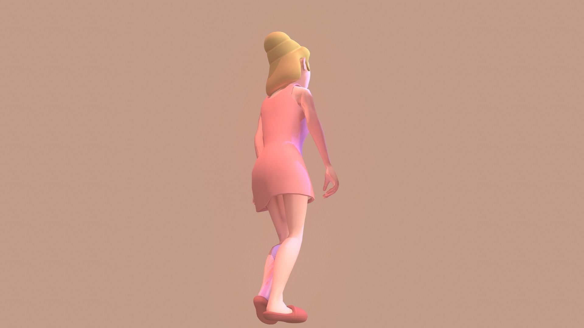 Rigged female character Low-poly 3D model_9