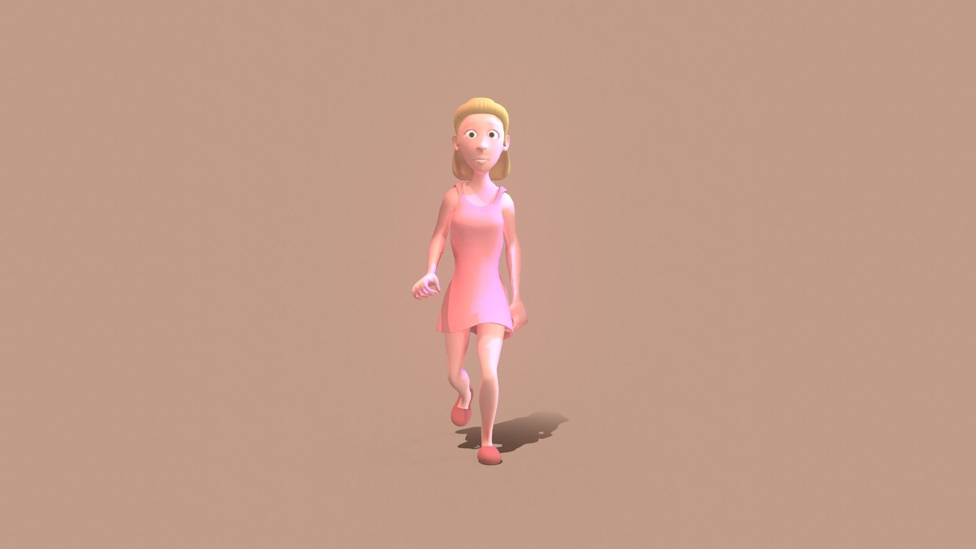 Rigged female character Low-poly 3D model_7