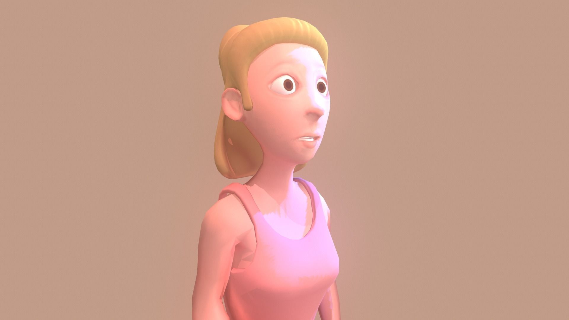 Rigged female character Low-poly 3D model_13