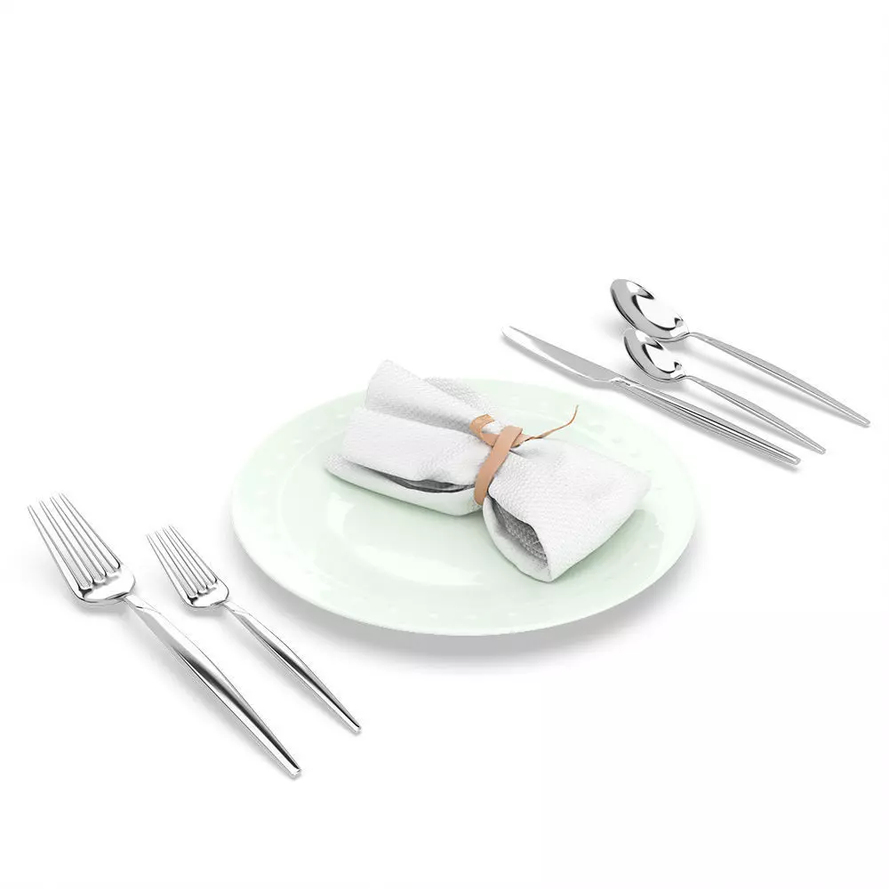 Silverware and Diningware set 3D model