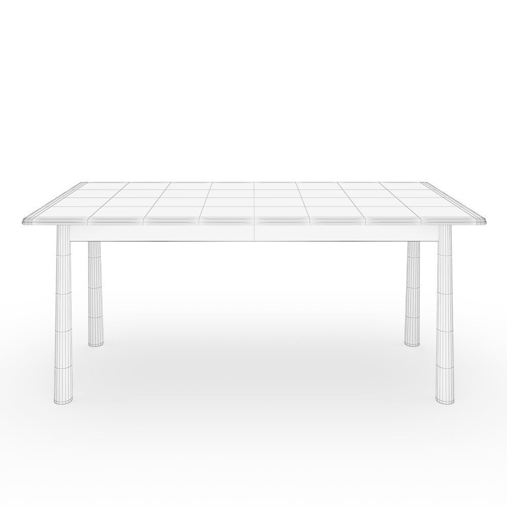 Bergen Oak Dining Table 3D model_5