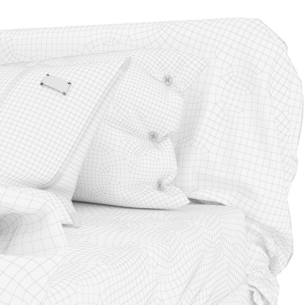 Linen Bedding Set v1 3D model_8