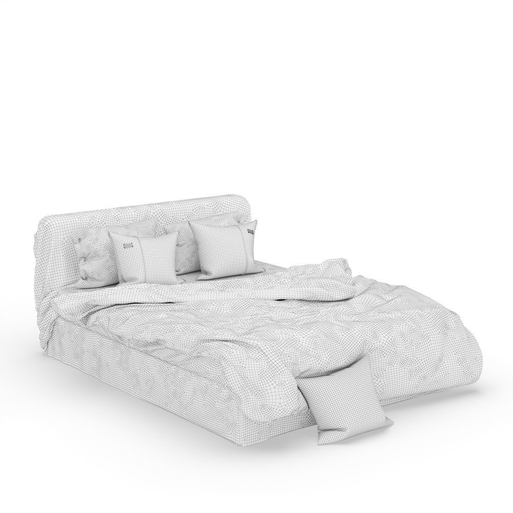 Linen Bedding Set v1 3D model_5