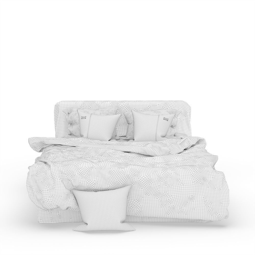 Linen Bedding Set v1 3D model_6