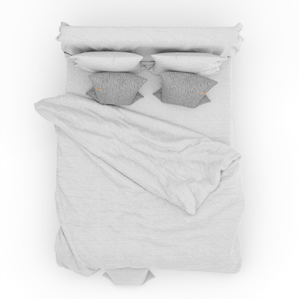Linen Bedding Set v1 3D model_2