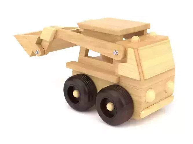 Wooden toy bulldozer 07