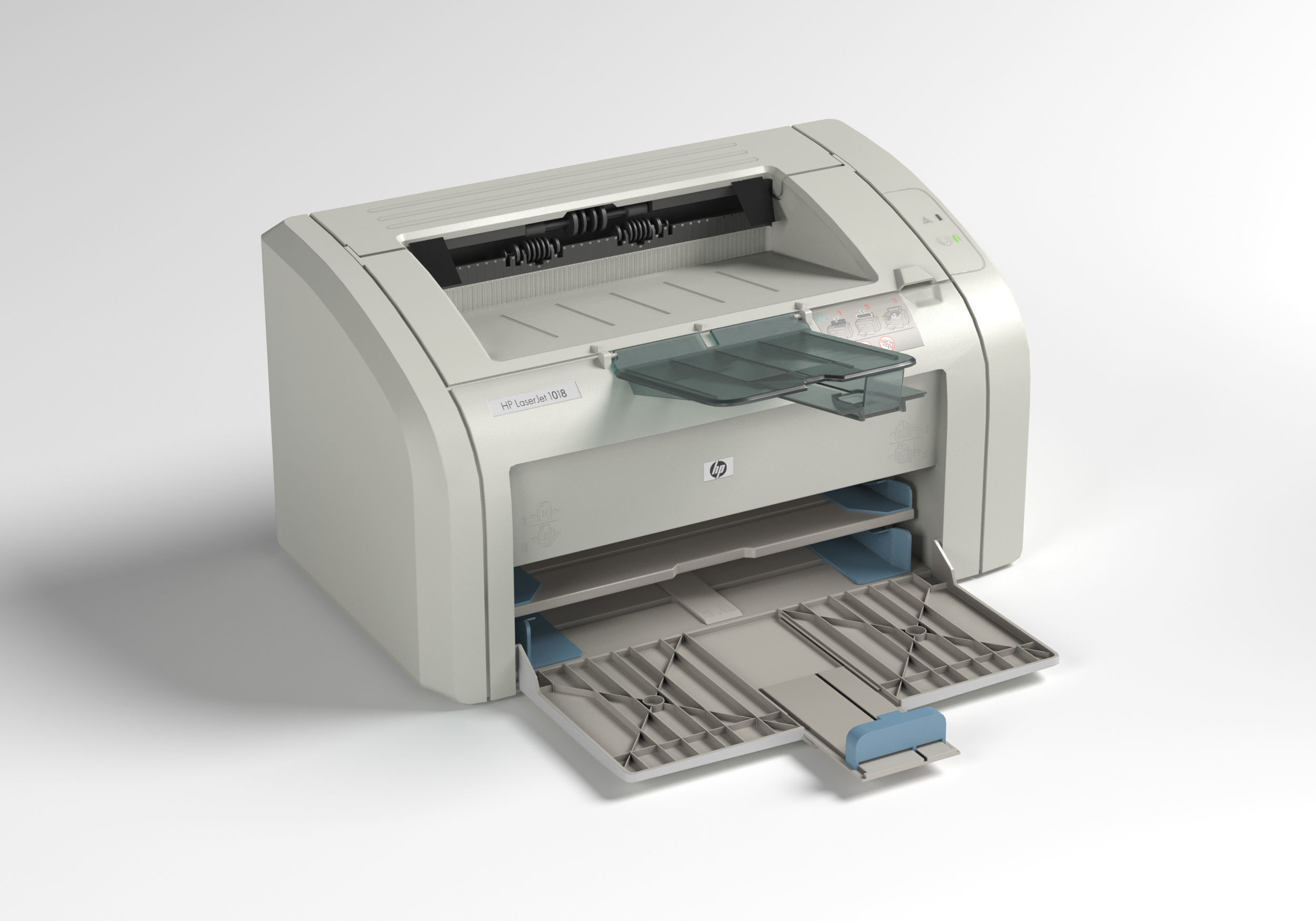 HP LaserJet 1018 printer lowpoly Low-poly 3D model_1
