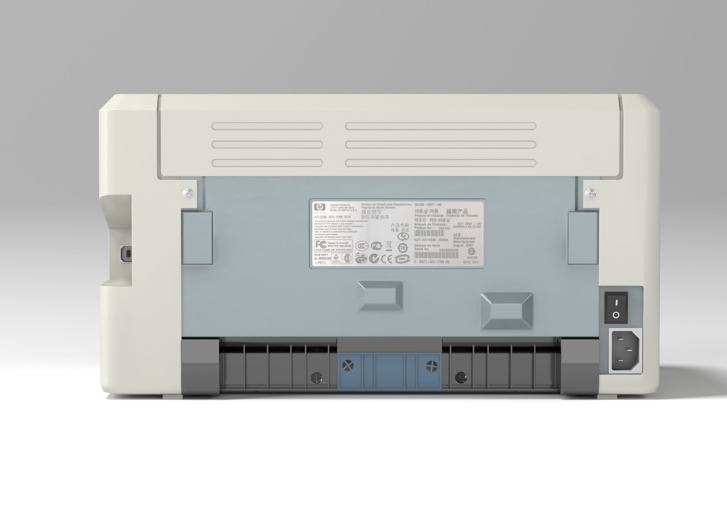HP LaserJet 1018 printer lowpoly Low-poly 3D model_3