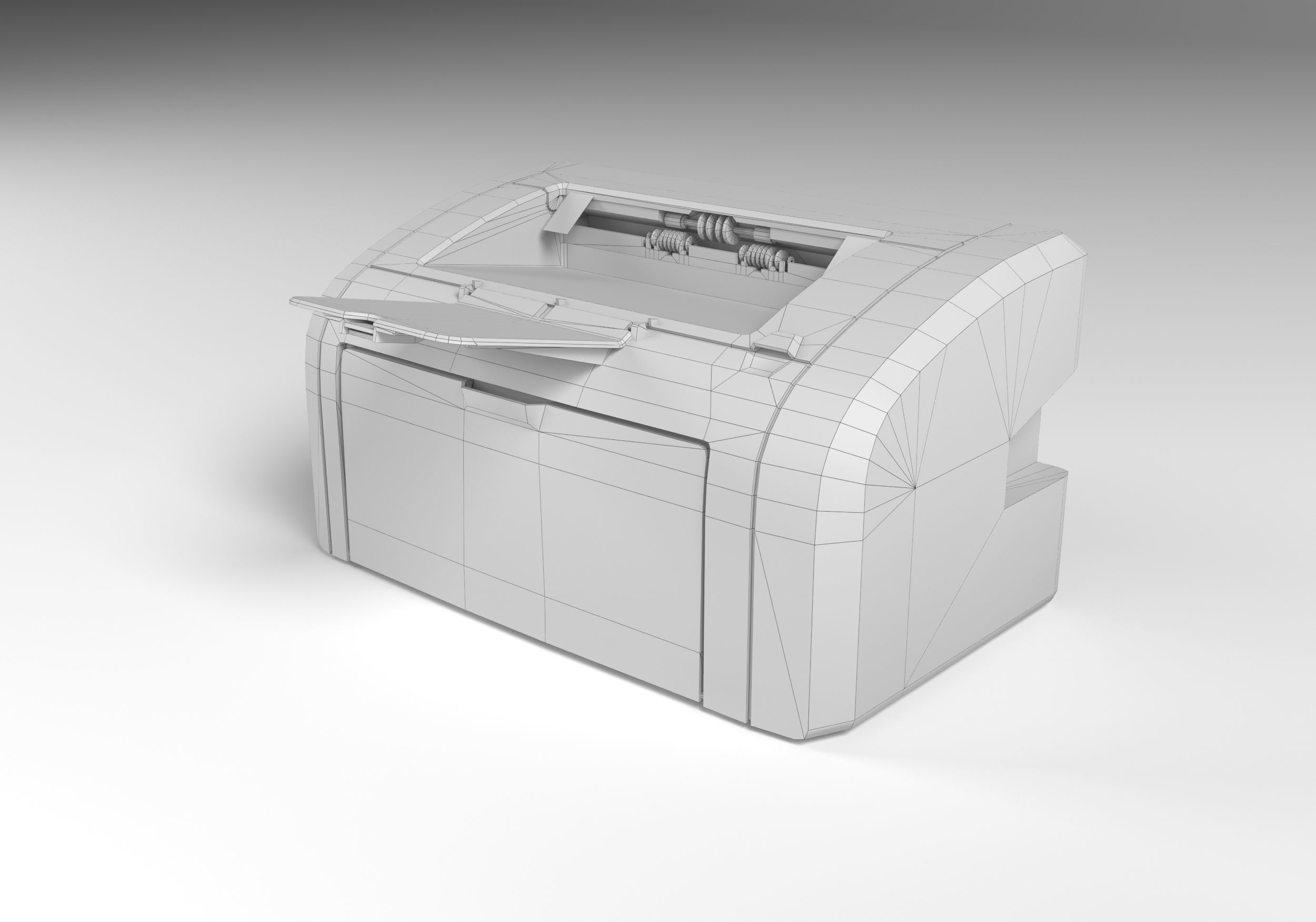 HP LaserJet 1018 printer lowpoly Low-poly 3D model_7