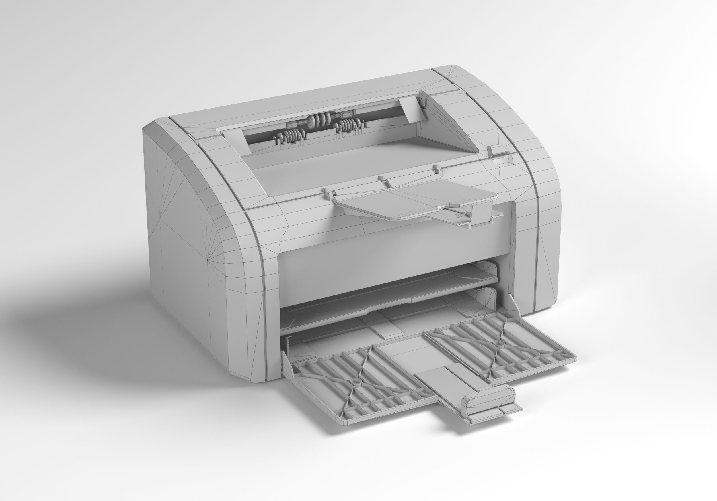 HP LaserJet 1018 printer lowpoly Low-poly 3D model_6