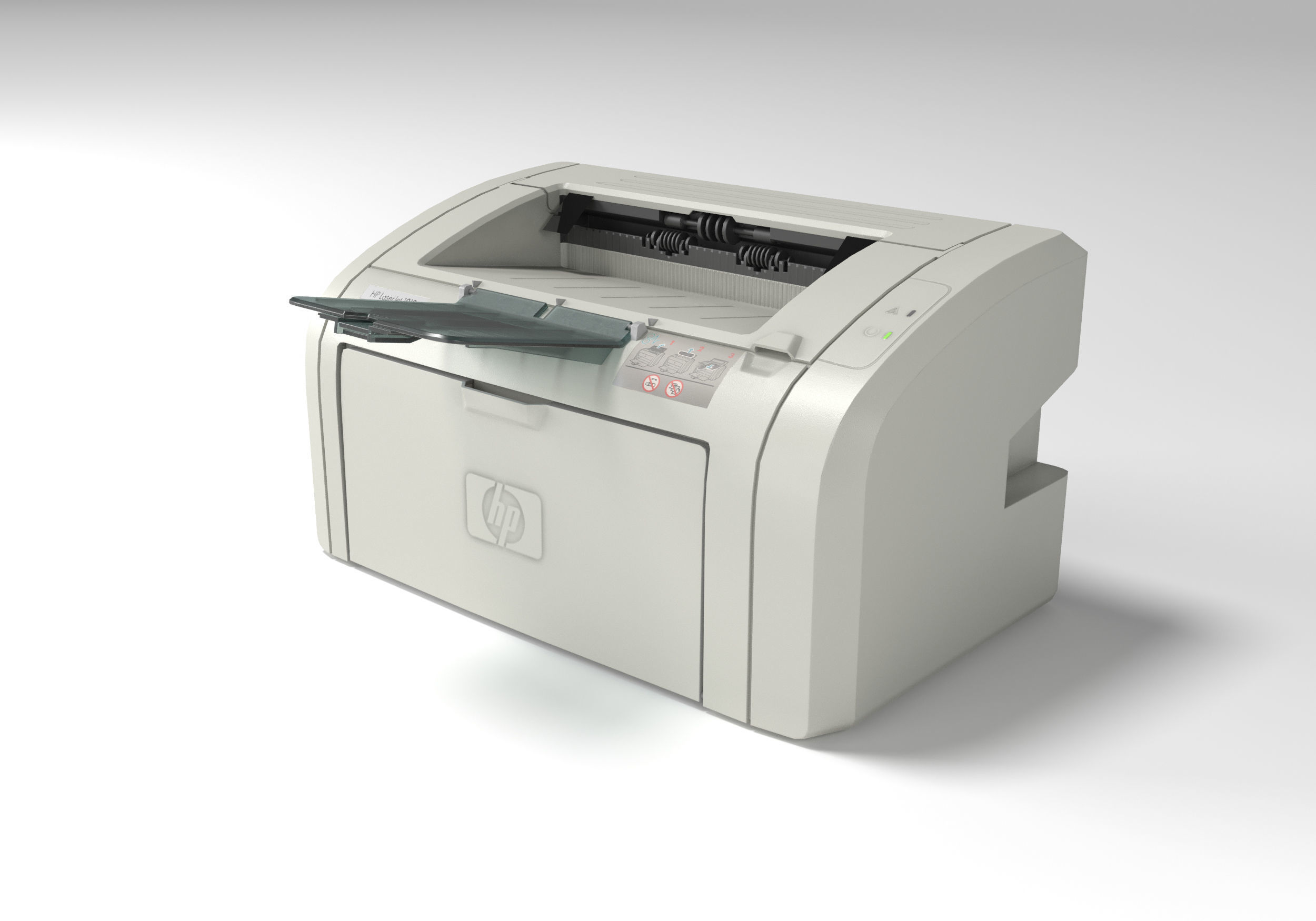 HP LaserJet 1018 printer lowpoly Low-poly 3D model_2