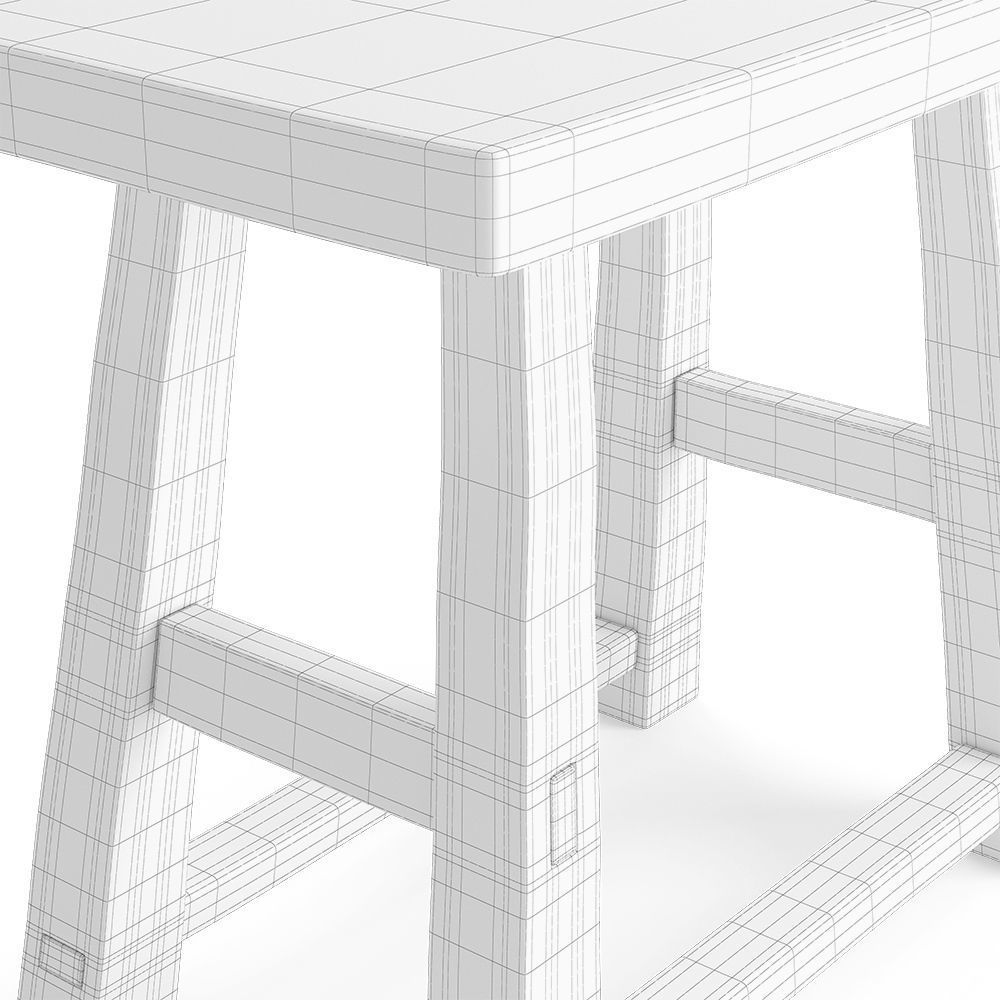 Rustic Stool 3D model_6