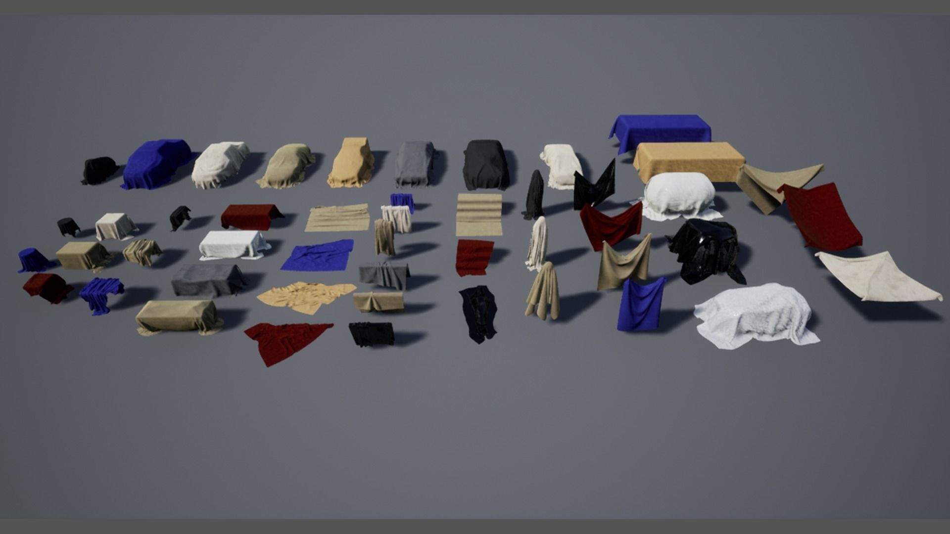 Draped Cloth Meshes 3D model_3