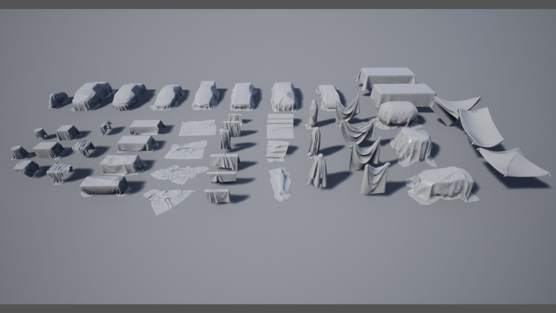 Draped Cloth Meshes 3D model_4