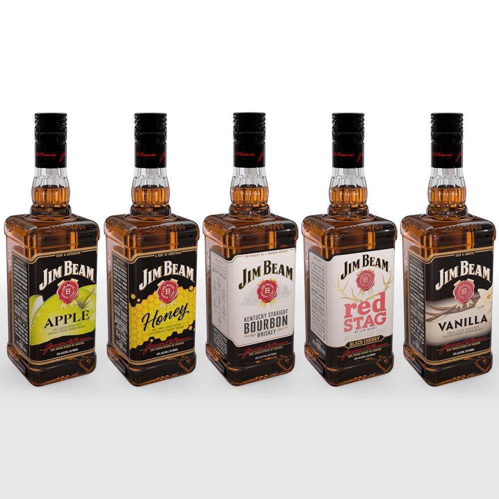 Jim Beam 70cl Bottle Set 3D model_1