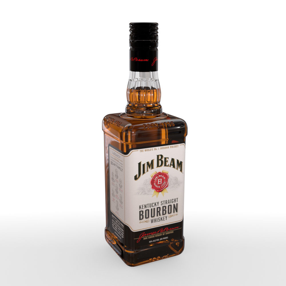 Jim Beam 70cl Bottle Set 3D model_2