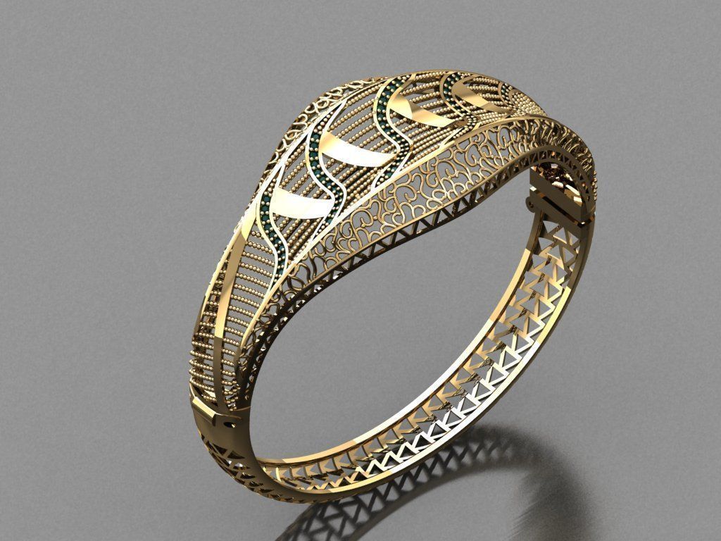 K48- Diamond  BRACELET 3D print model_4