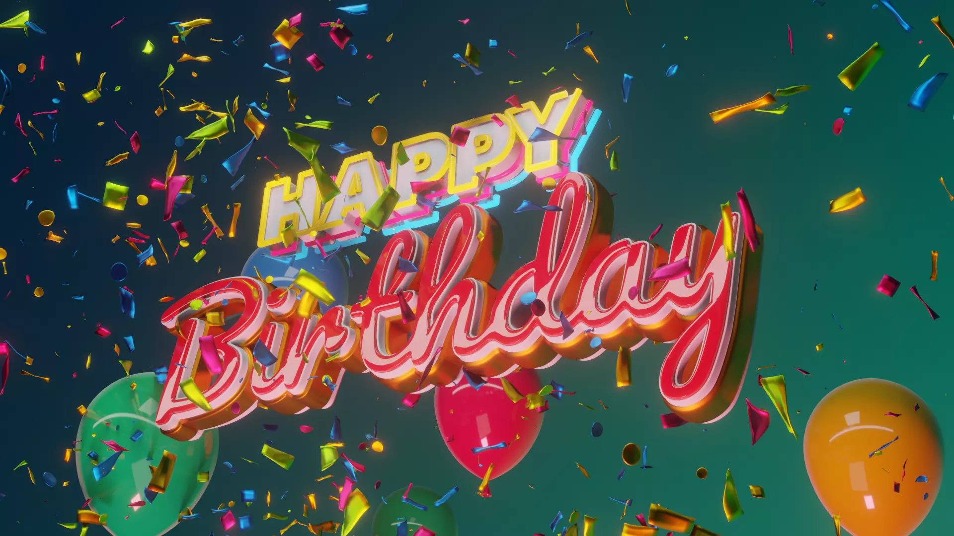 Happy Birthday Message Animation 3D model
