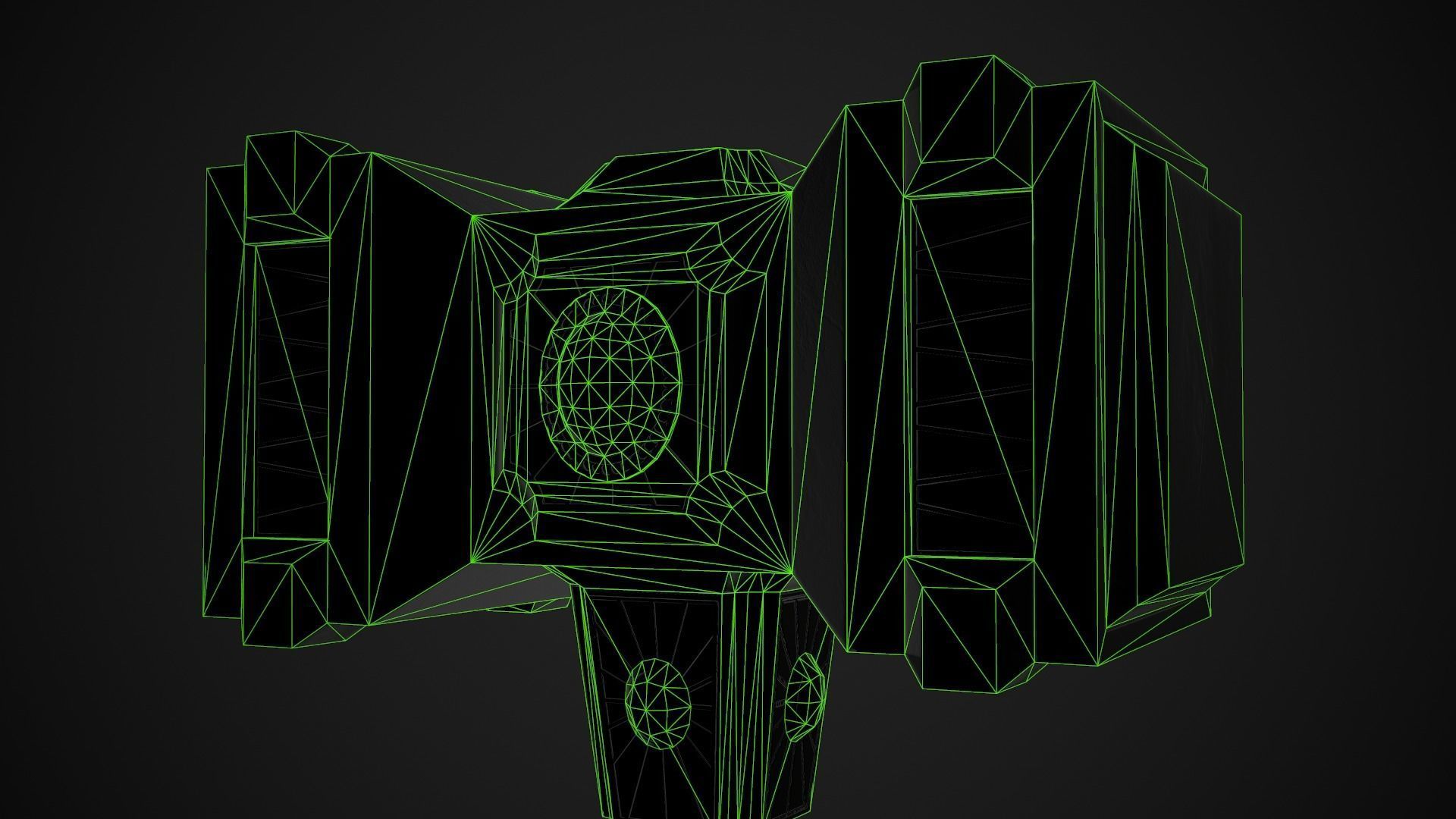 Fantasy Hammer 03 Low-poly 3D model_12