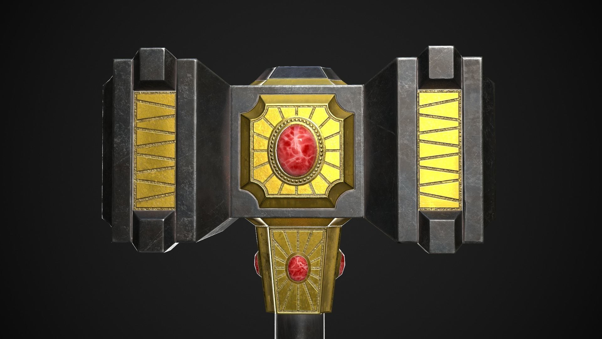 Fantasy Hammer 03 Low-poly 3D model_5