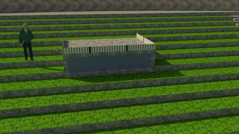 Amphitheatre outdoor stage in field 3D model_5
