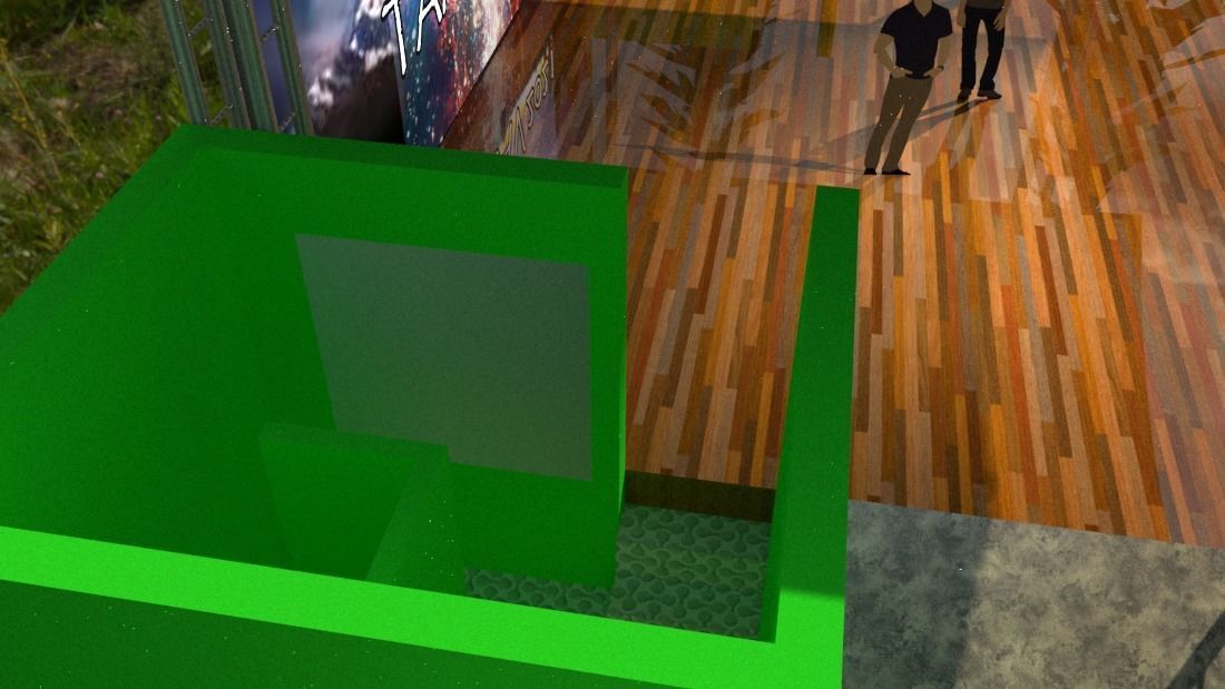 Amphitheatre outdoor stage in field 3D model_6