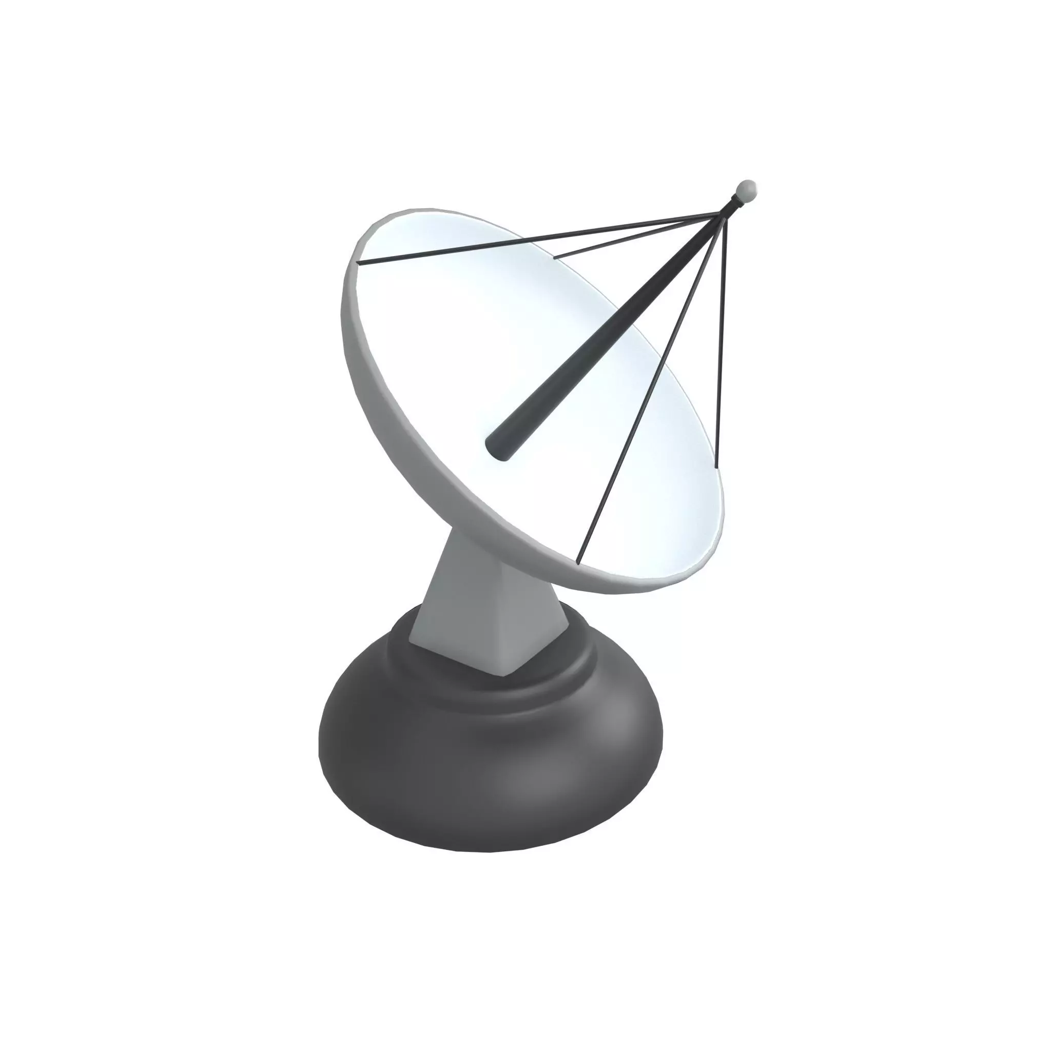 Cartoon Satellite Receiver v1 002 Low-poly 3D model_0