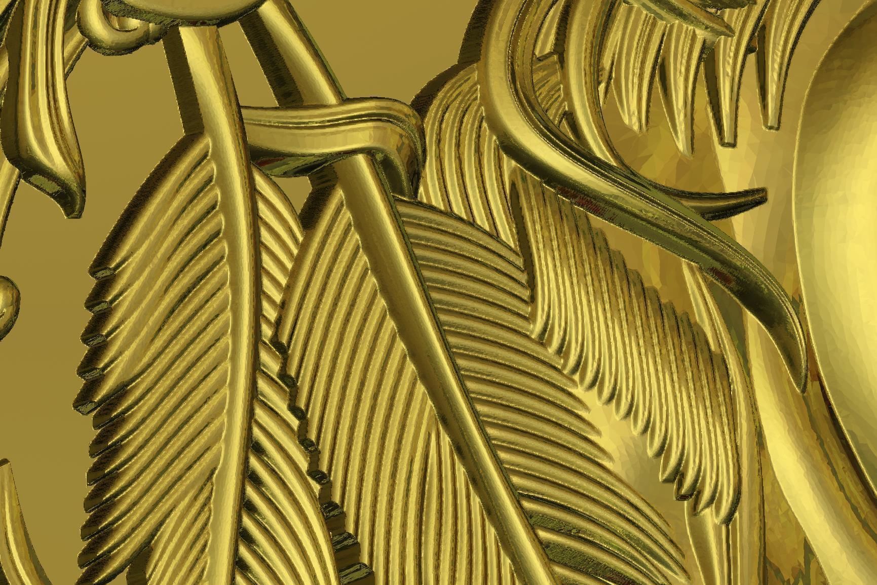 Horse Model gold medallion with head of 3D print model_3