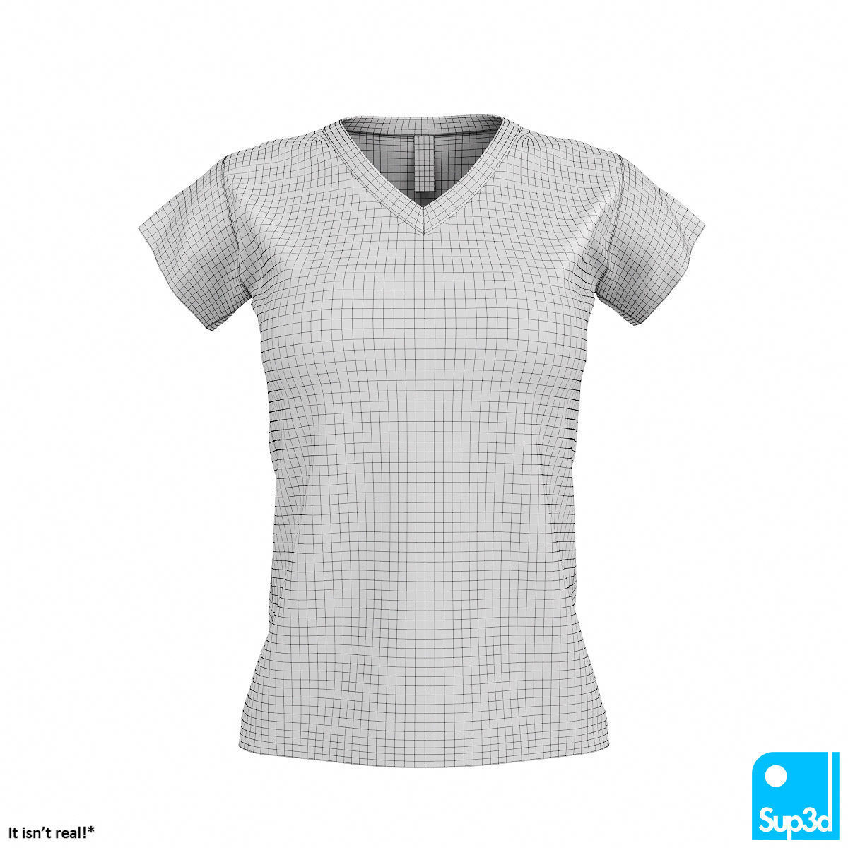 Women V-Neck T-Shirt 2 3D model_9