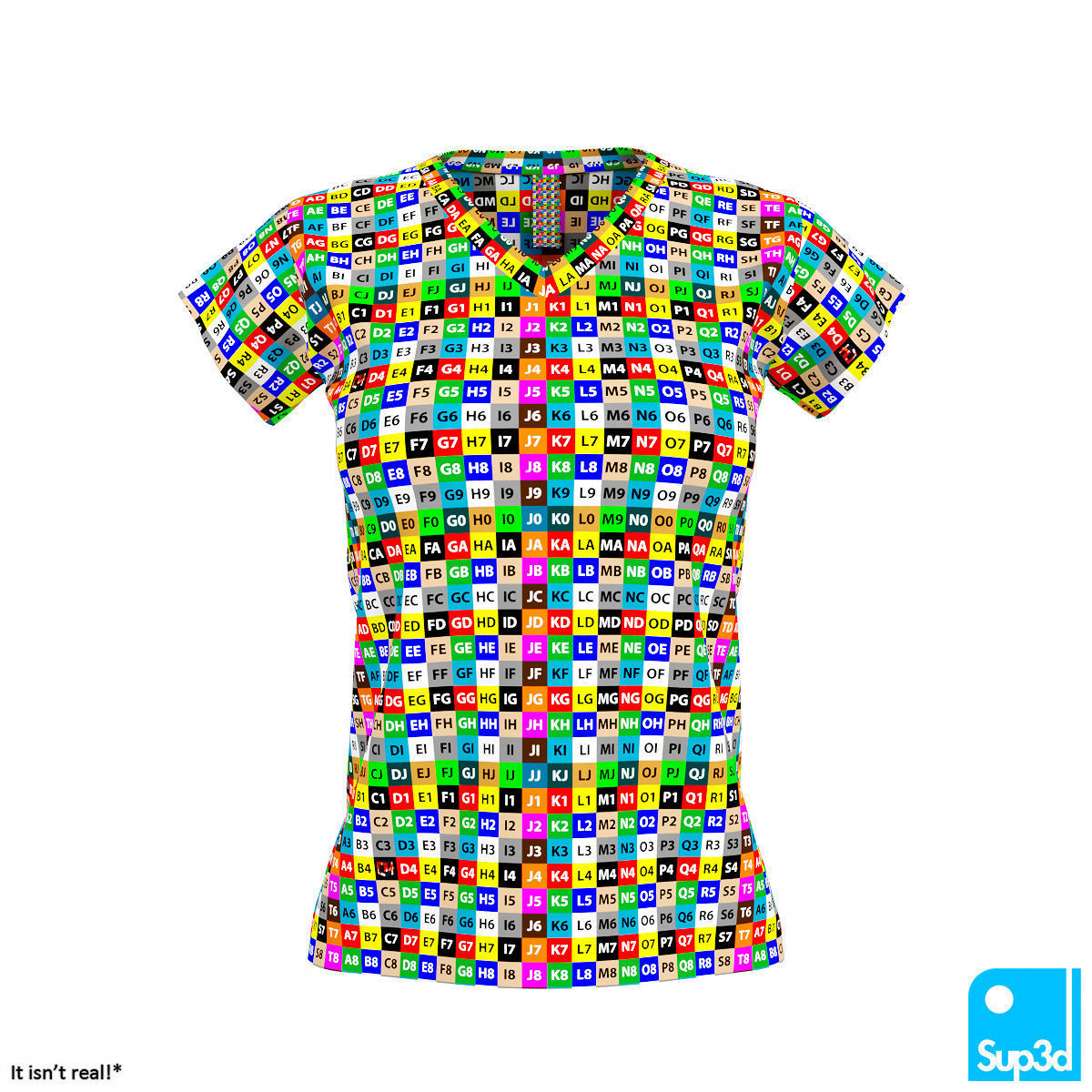 Women V-Neck T-Shirt 2 3D model_17