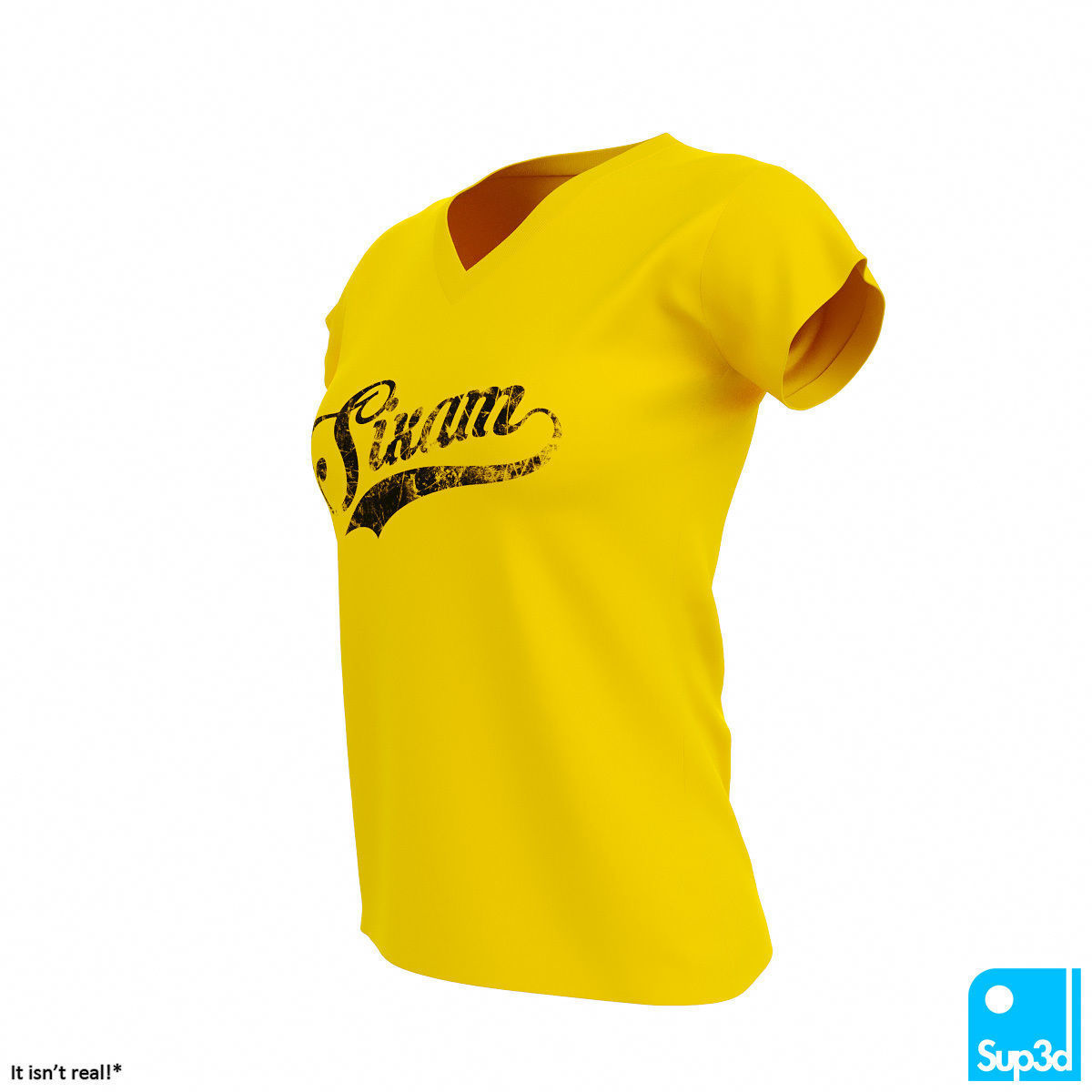 Women V-Neck T-Shirt 2 3D model_2