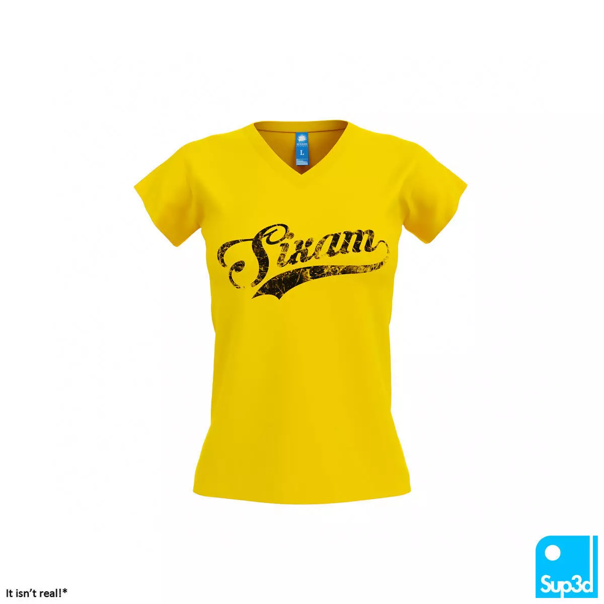 Women V-Neck T-Shirt 2 3D model_0