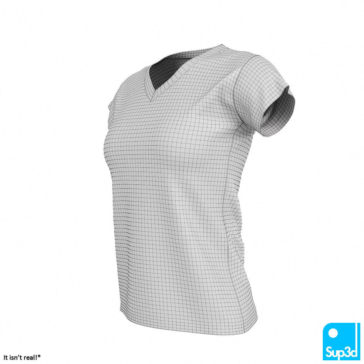 Women V-Neck T-Shirt 2 3D model_10