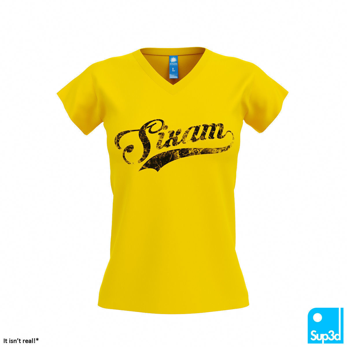 Women V-Neck T-Shirt 2 3D model_1