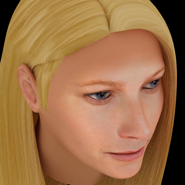 Gwyneth Paltrow hair 3D model_6