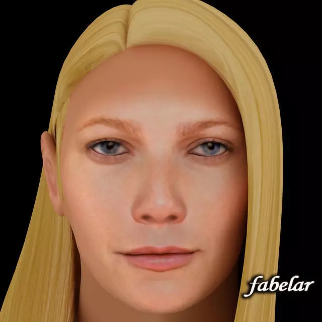 Gwyneth Paltrow hair 3D model_0