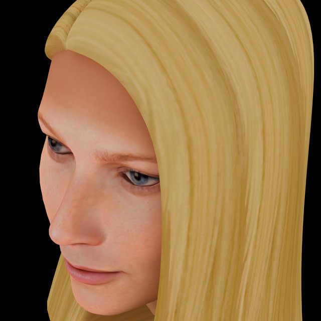 Gwyneth Paltrow hair 3D model_7
