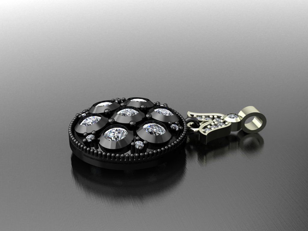 H12- Diamond Necklace 3D print model_2