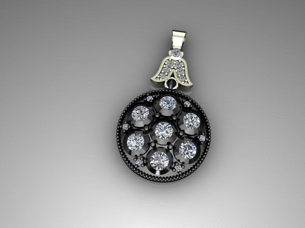H12- Diamond Necklace 3D print model_1