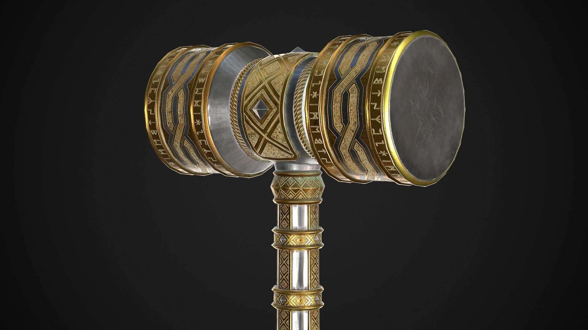 Fantasy Hammers 01 3D Model Collection_16