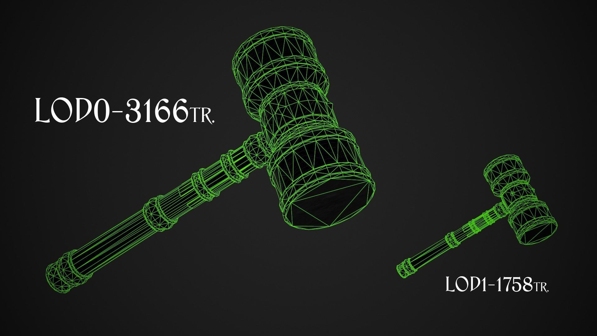 Fantasy Hammers 01 3D Model Collection_9