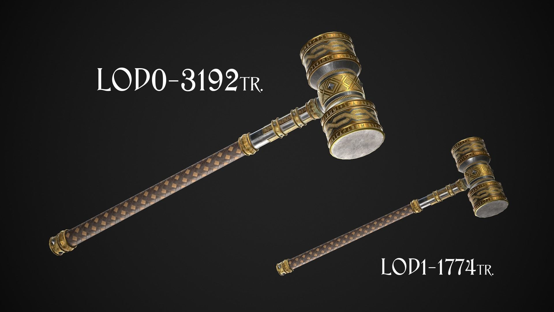 Fantasy Hammers 01 3D Model Collection_12