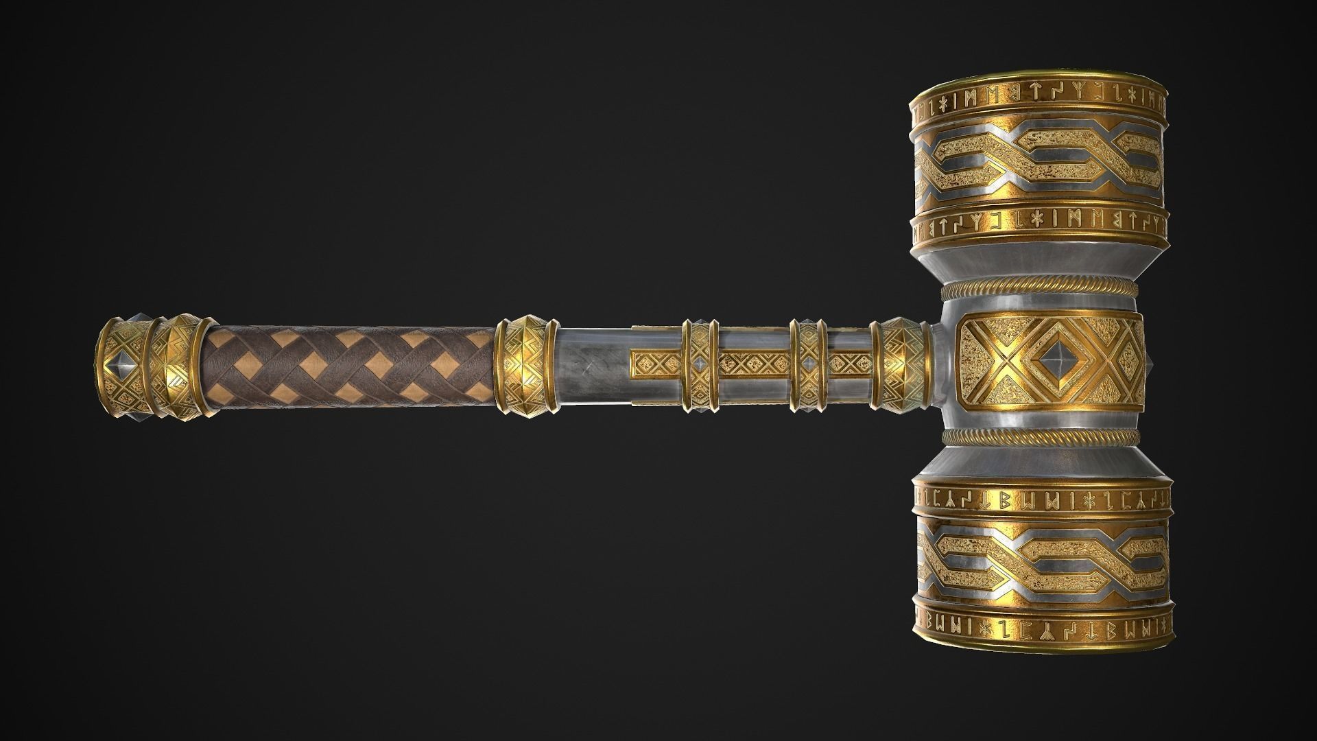 Fantasy Hammers 01 3D Model Collection_3