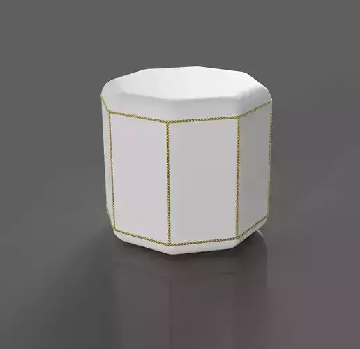 Pouff  octagonal with head nails 3D model