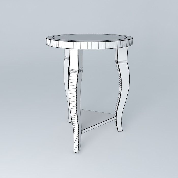 Round nightstand  Free 3D model_3