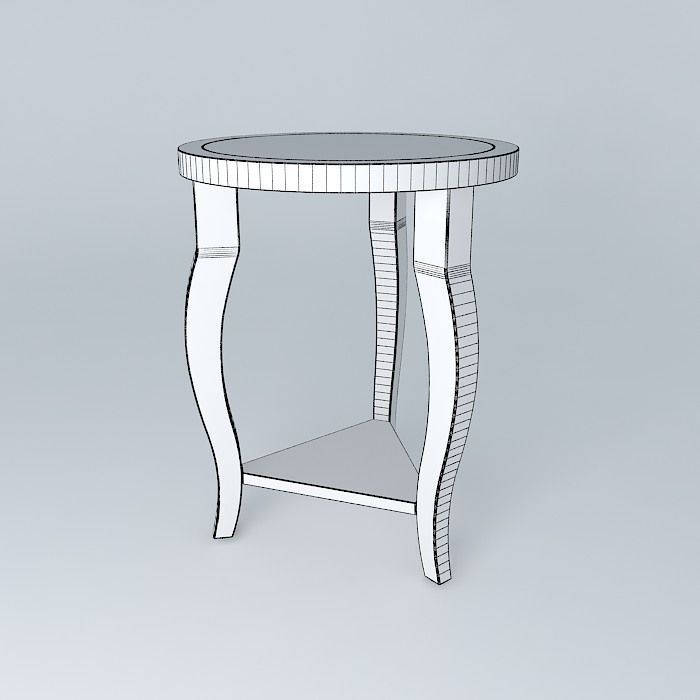 Round nightstand  Free 3D model_4