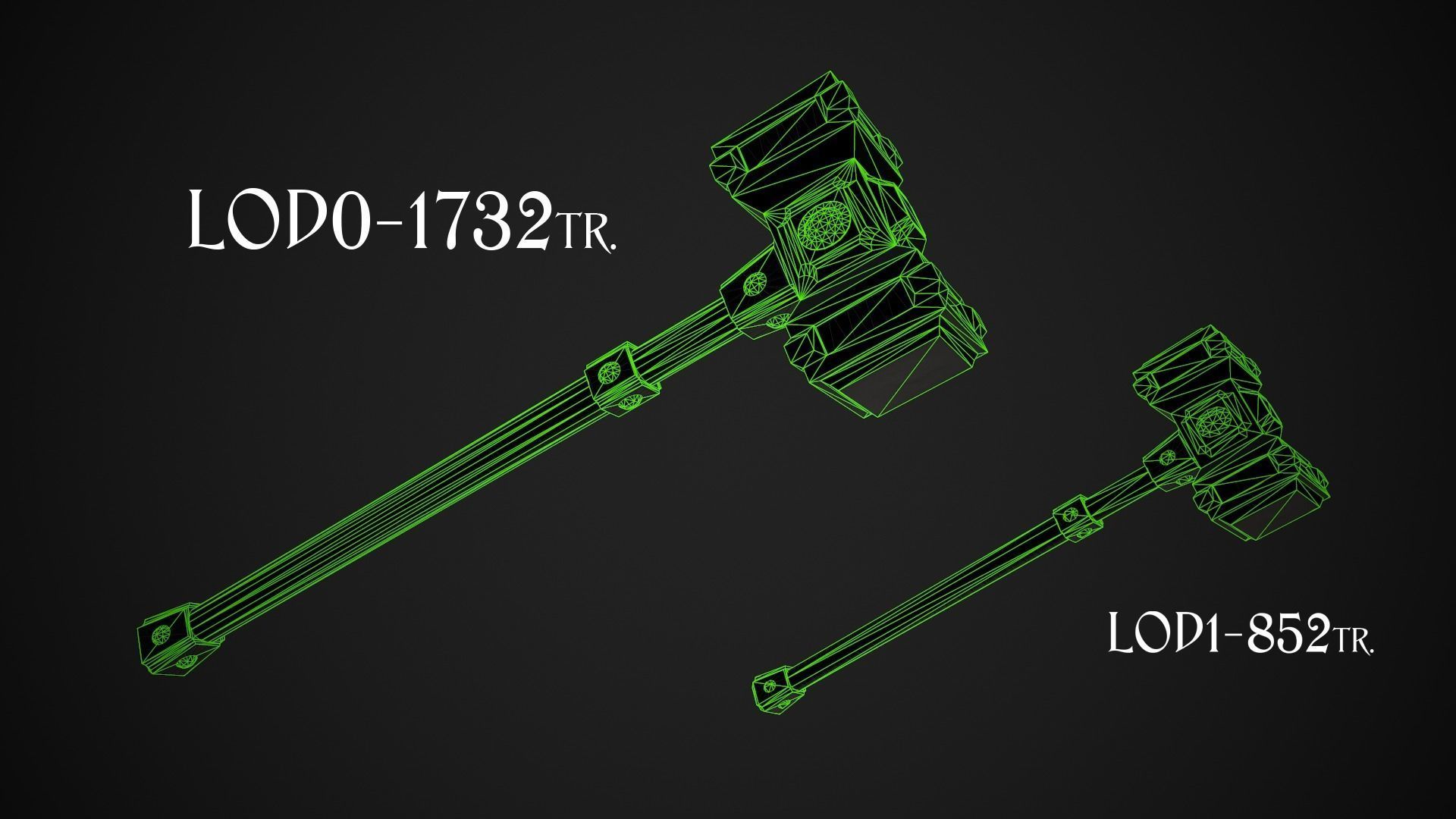 Fantasy Hammers 03 3D Model Collection_21