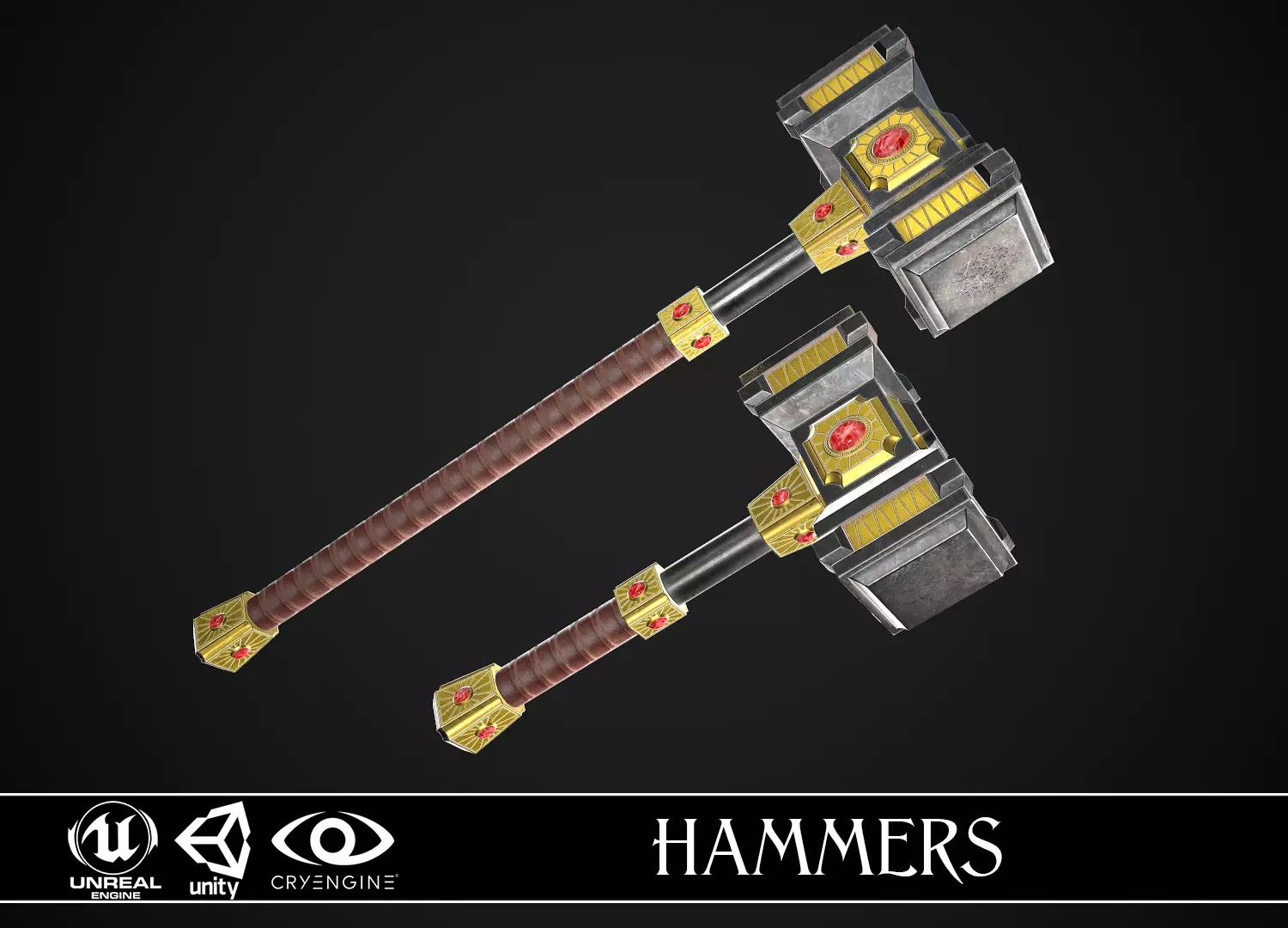 Fantasy Hammers 03 3D Model Collection_0