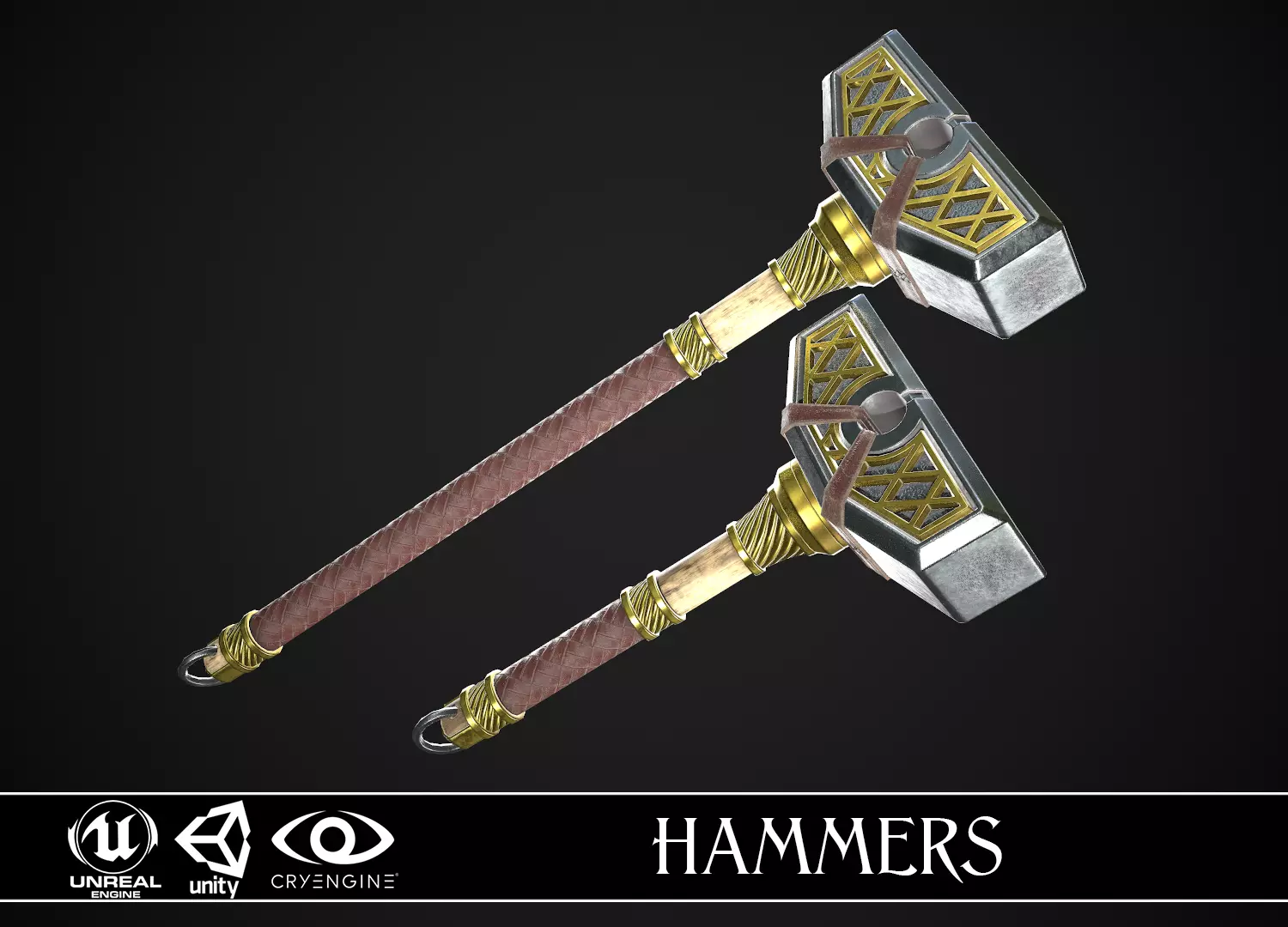 Fantasy Hammers 05 3D Model Collection_0